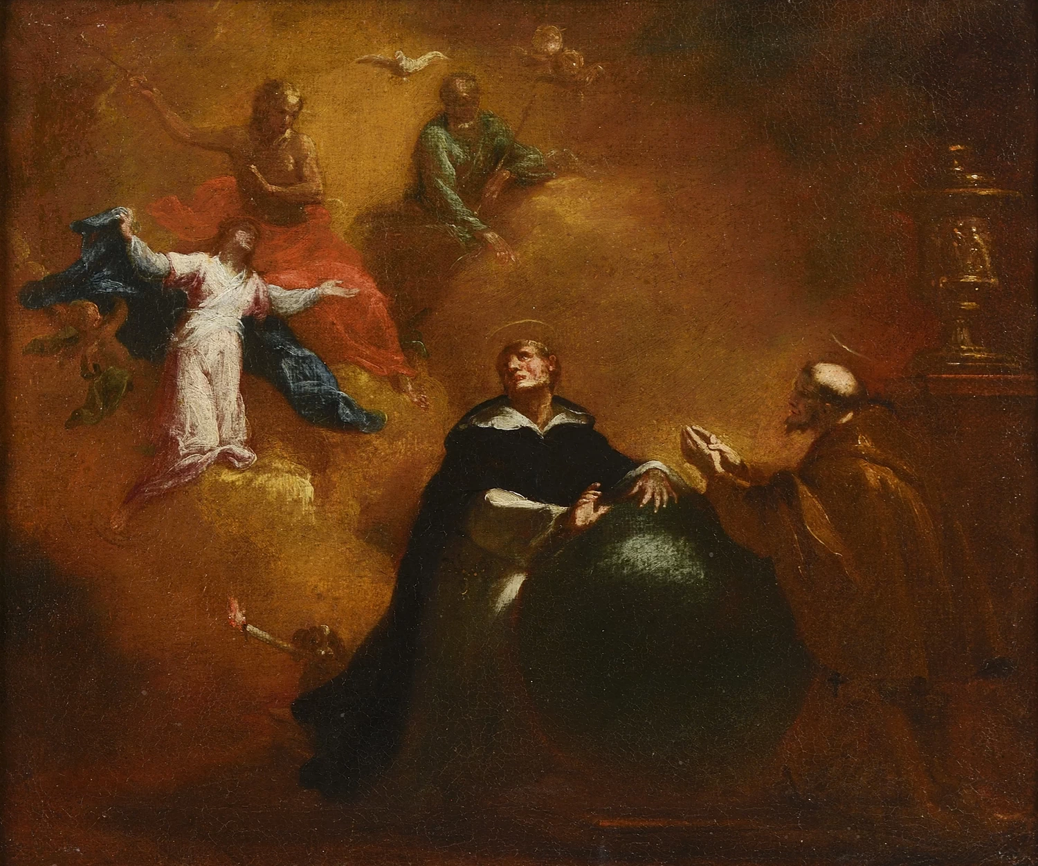 La Sacra Famiglia con San Domenico e Francesco d'Assisi
